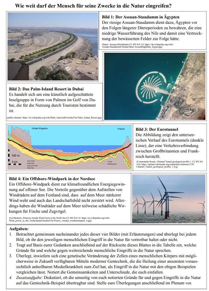 Worksheet in German from Genom Edit Ethic, Freie Universität Berlin